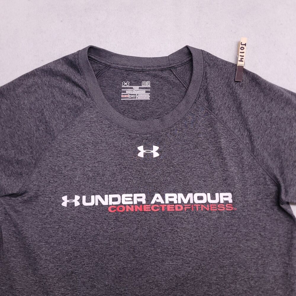 Under Armour Casual Short Sleeve Graphic Crew Neck Shirt Mens Size M Gray